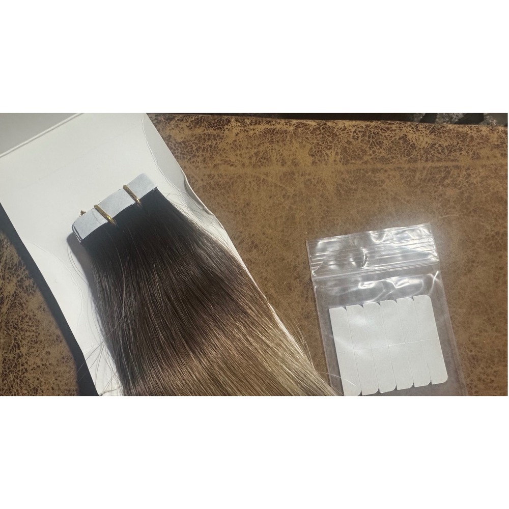 20 Inch Tape In Hair Extensions Ombre Dark Brown to Ash Blonde 50g 20pcs TP3824 - Picture 9 of 10